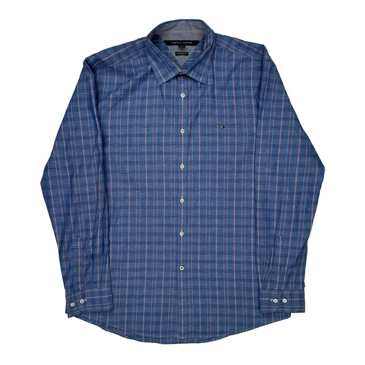 New York Fit Tommy Hilfiger Checked Shirt - XL Blue Cotton