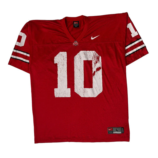 Vintage Ohio State Nike Graphic Jersey - Large Red Mesh