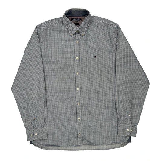 New York Fit Tommy Hilfiger Patterned Shirt - XL Grey Cotton