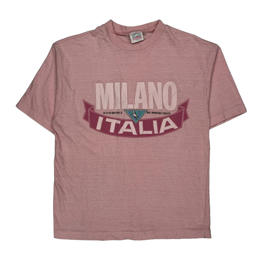 Milano Italy Sportelle Graphic T-Shirt - XS Pink Cotton