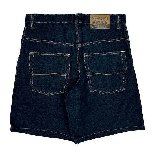 Southpole Baggy Denim Shorts - 36W 9L Dark Wash Denim