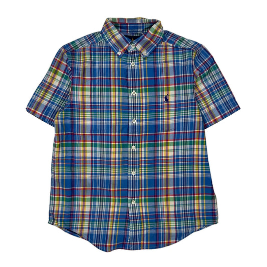 Age 10-12 Ralph Lauren Checked Short Sleeve Shirt - Medium Multicoloured Cotton