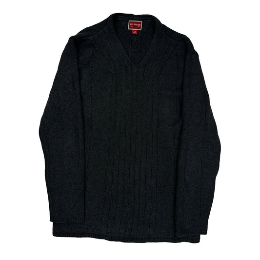 Tommy Hilfiger Denim Jumper - Large Black Wool