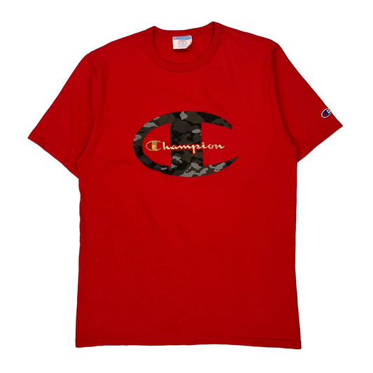Camo Logo Champion T-Shirt - Large Red Cotton
