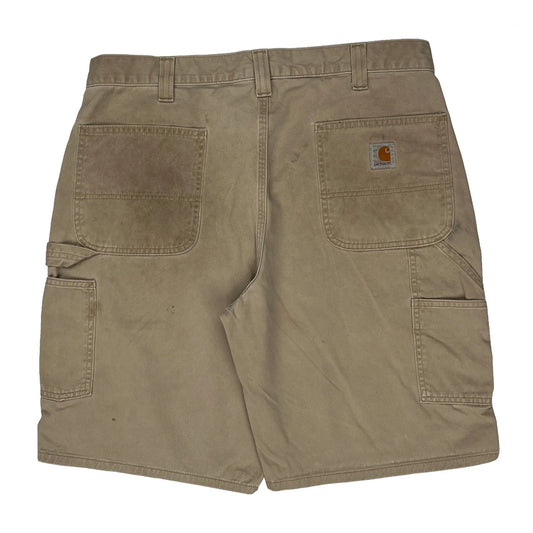 Relaxed Fit Carhartt Carpenter Shorts - 36W 9L Beige Cotton