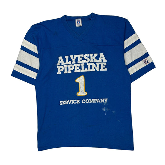 Alyeska Pipeline Service Company Logo Athletics Jersey - No Size White Cotton