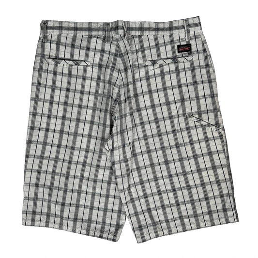 Dickies Checked Shorts - 36W 10L Grey Cotton