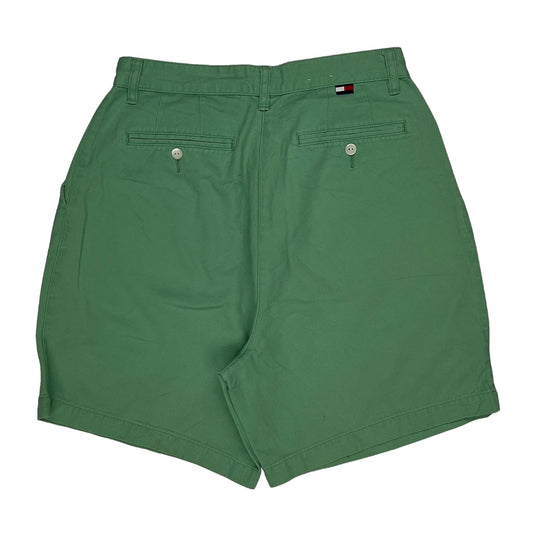 Vintage Tommy Hilfiger Pleated Chino Shorts - 27W UK 10 Green Cotton