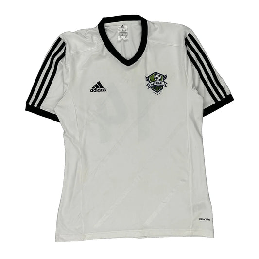 Mistral De Sherbrooke Adidas Football Shirt - Medium White Polyester