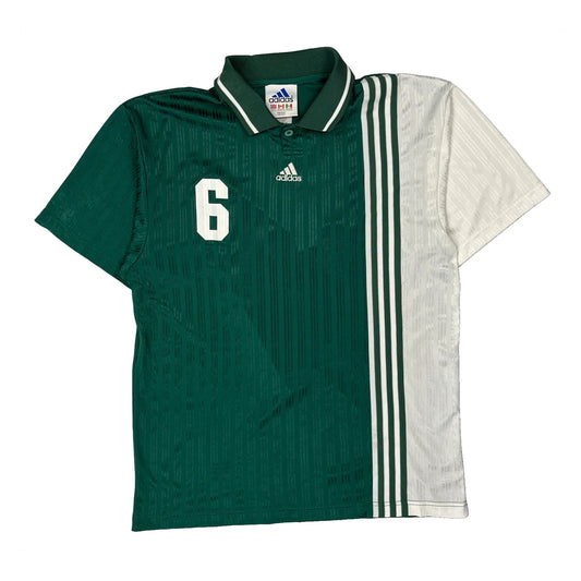 Vintage Number 6 Adidas Football Shirt - Large Green Polyester