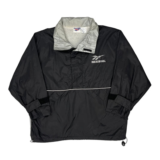 Reebok Spellout Jacket - Small Black Nylon