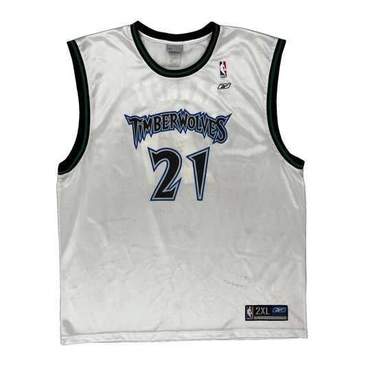 Timberwolves Reebok Nba Jersey - 2XL White Polyester