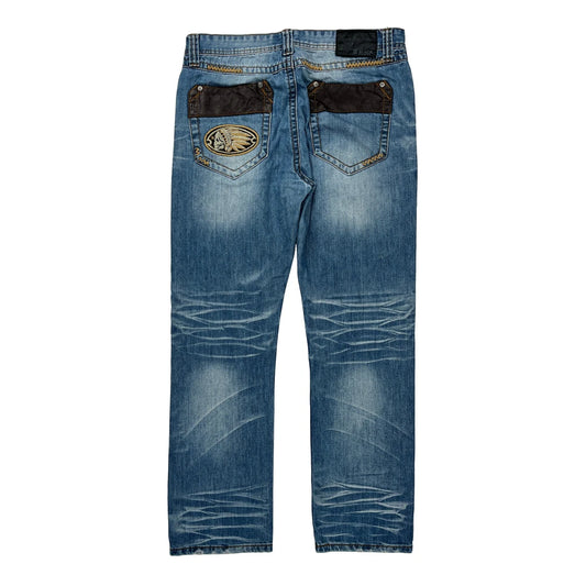 Black Hip Hop Jeans - 32W 32L Blue Cotton Blend