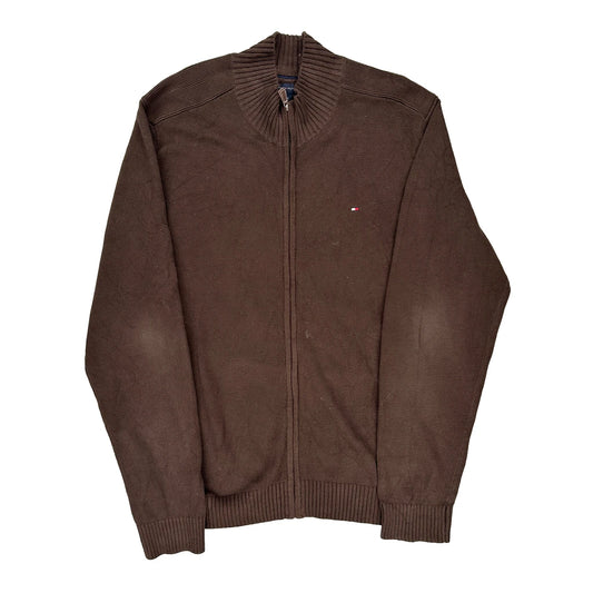 Tommy Hilfiger Zip Up - XL Brown Cotton