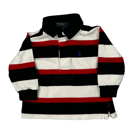 Age 12 Months Polo By Ralph Lauren Striped Rugby Shirt - XS Black Cotton