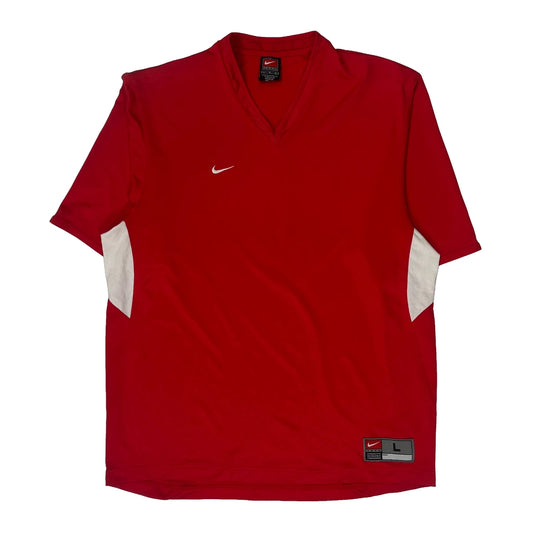 Nike Football T-Shirt - Large Red Polyester