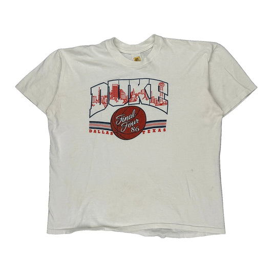 Final Four 86 Dallas Texas Velva Sheen Graphic T-Shirt - XL White Cotton