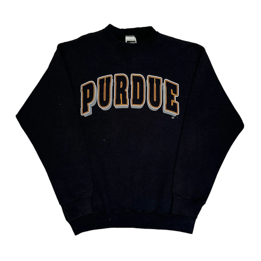 Vintage Purdue Tultex College Sweatshirt - Large Black Cotton