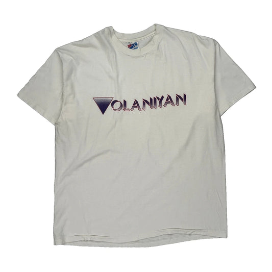 Hanes Single Stitch T-Shirt - XL White Cotton