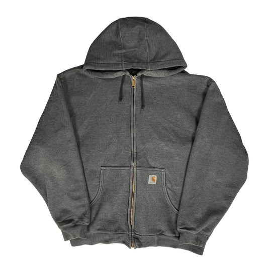 Vintage Thermal Lined Carhartt Full Zip Hoodie - XL Grey Cotton