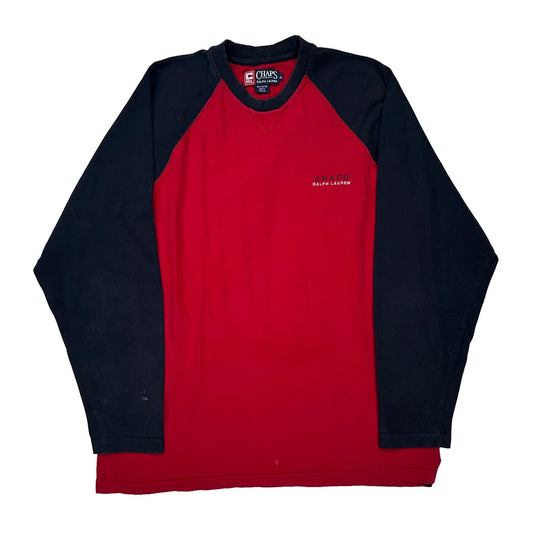 Chaps Ralph Lauren Long Sleeve T-Shirt - Medium Black Cotton