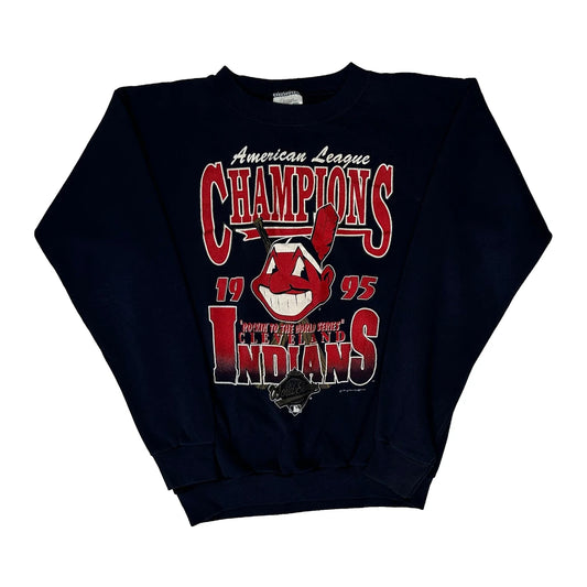 Cleveland Indians 1995 Champions Tnt Mlb Sweatshirt - Medium Navy Cotton
