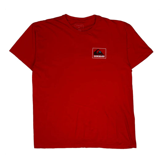 Quiksilver Graphic T-Shirt - Large Red Cotton