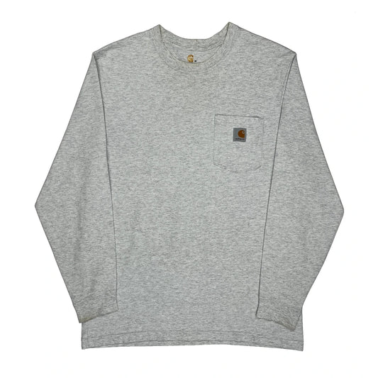 Vintage Carhartt Long Sleeve T-Shirt - Medium Grey Cotton