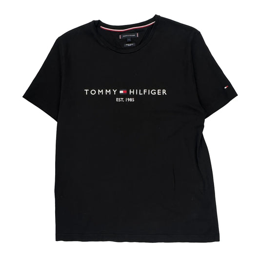 Tommy Hilfiger Slim Fit T-Shirt - Large Black Cotton