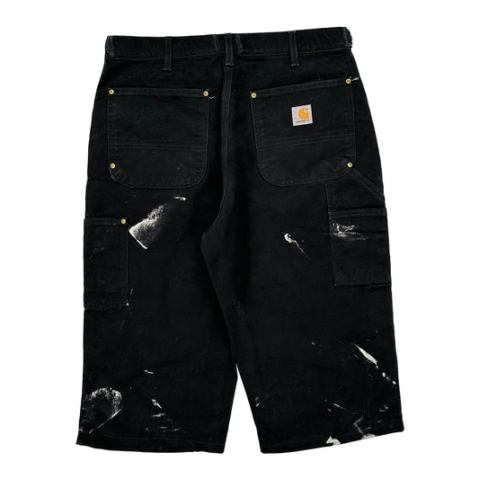 Carhartt Double Knee Carpenter Shorts - 34W 12L Black Cotton