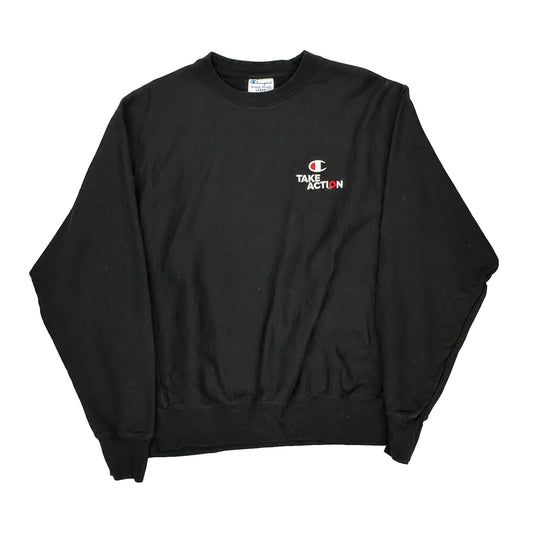 Reverse Weave Champion Sweatshirt - Large Black Cotton
