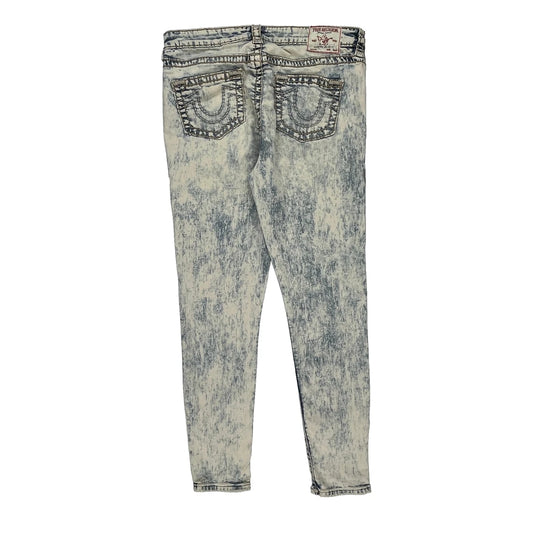 True Religion Skinny Jeans - 32W UK 10 Acid Wash Cotton