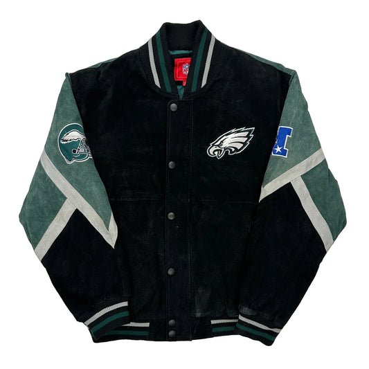 Philadelphia Eagles Nfl Football Varsity Jacket - Large Black Polyester