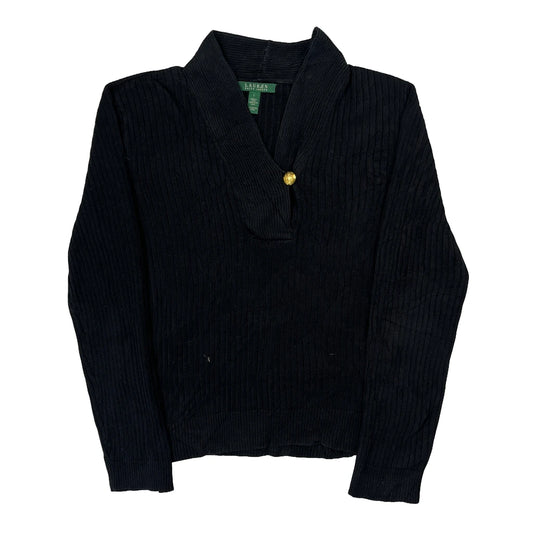 Vintage Ralph Lauren Jumper - Large Black Cotton