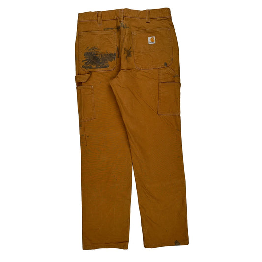 Carhartt Double Knee Carpenter Trousers - 34W 34L Brown Cotton