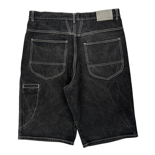 Marithe Francois Girbaud Contrast Stitch Denim Shorts - 38W 11L Black Denim