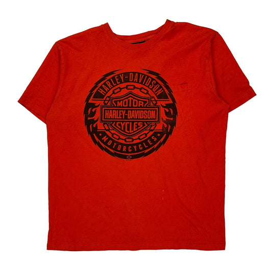 Motorcycles Harley Davidson Graphic T-Shirt - XL Red Cotton