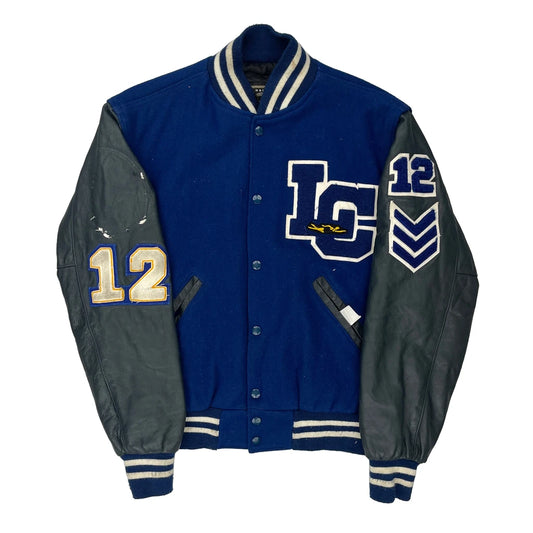Sectional 9Th 100 Fly 2010, Sectional 6Th 100 Fly 2011 Holloway Varsity Jacket - Small Blue Leather