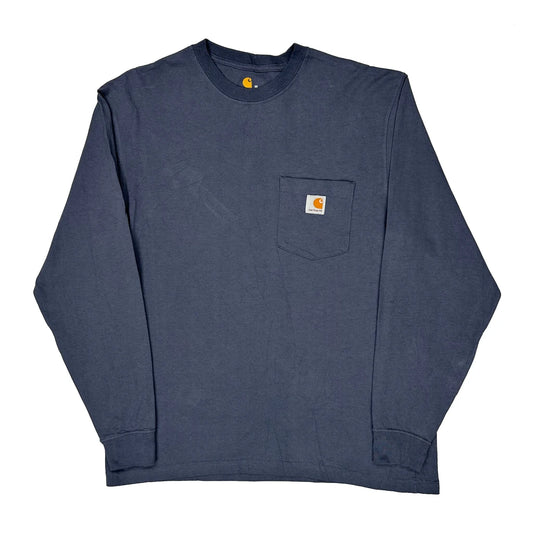 Vintage Carhartt Long Sleeve T-Shirt - Medium Navy Cotton