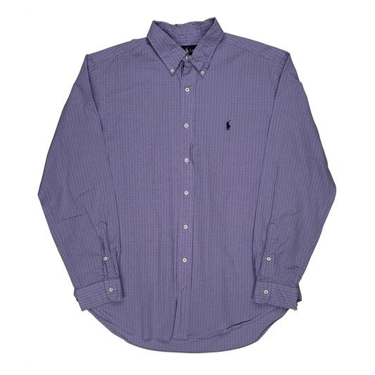 Classic Fit Ralph Lauren Checked Shirt - Large Purple Cotton