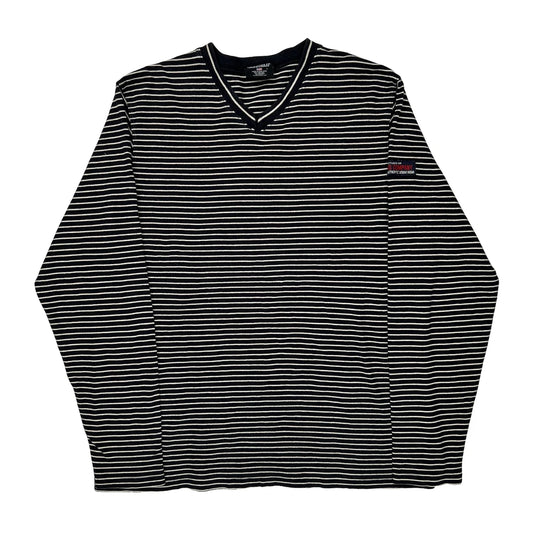 Ralph Lauren Striped Jumper - Large Black & White Cotton