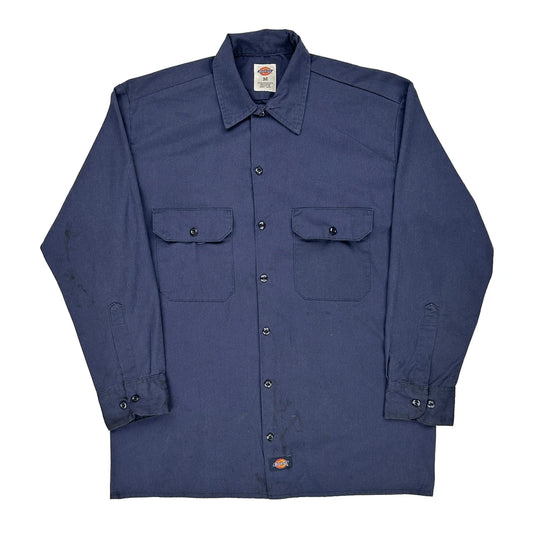 Dickies Shirt - Medium Blue Polyester Blend