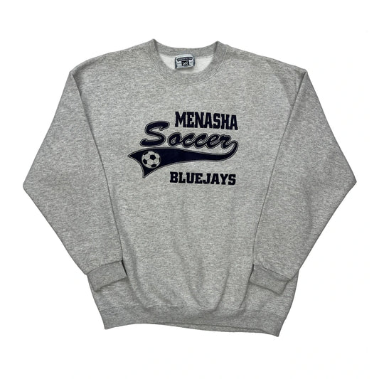 Menasha Soccer Bluejays Lee College Sweatshirt - XL Grey Cotton