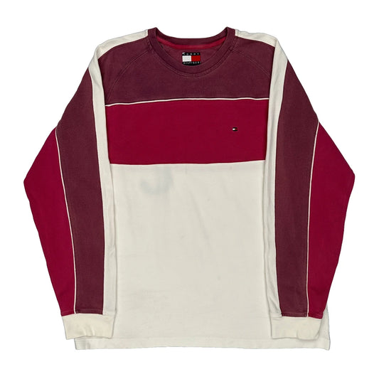 Tommy Hilfiger Long Sleeve T-Shirt - XL Cream Cotton