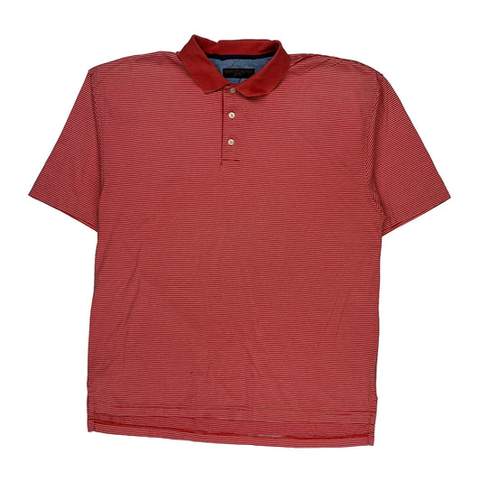 Tommy Hilfiger Striped Polo Shirt - Medium Red Cotton
