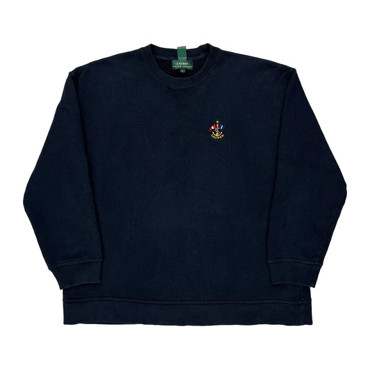 Ralph Lauren Sweatshirt - Large Navy Cotton