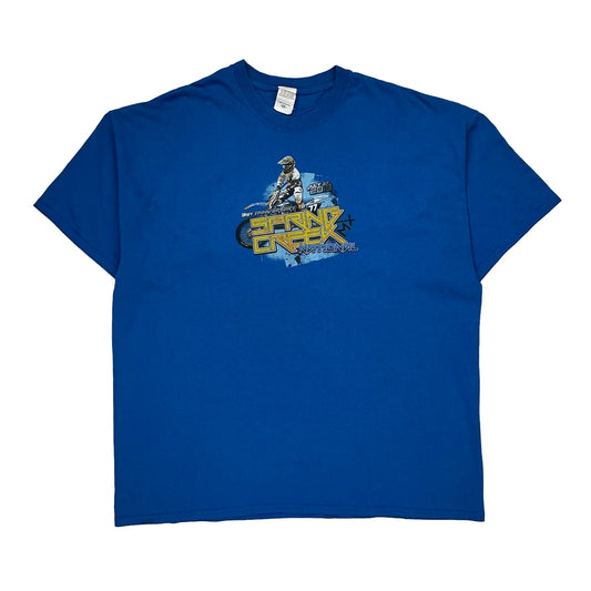 Lucas Oil Motocross Gildan Graphic T-Shirt - Medium Blue Cotton