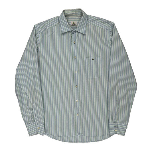 Lacoste Striped Shirt - XL Blue Cotton