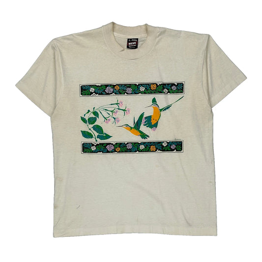 Fruit Of The Loom Single Stitch T-Shirt - Large Cream Cotton Blend