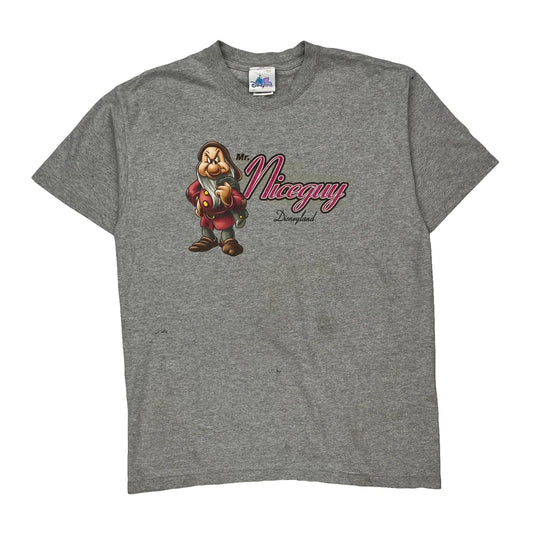 Made In USa Grumpy Disney Cartoon T-Shirt - Large Grey Cotton